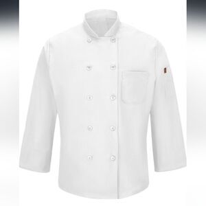 Red Kap White Double-Breasted Chef Jacket Size XXL NWOT Flaw